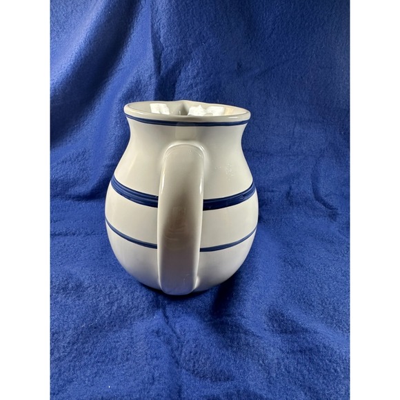 Nautica China Vintage NAVY BLUE Signature pattern 48 oz. Water/Lemonade PITCHER - Picture 3 of 5